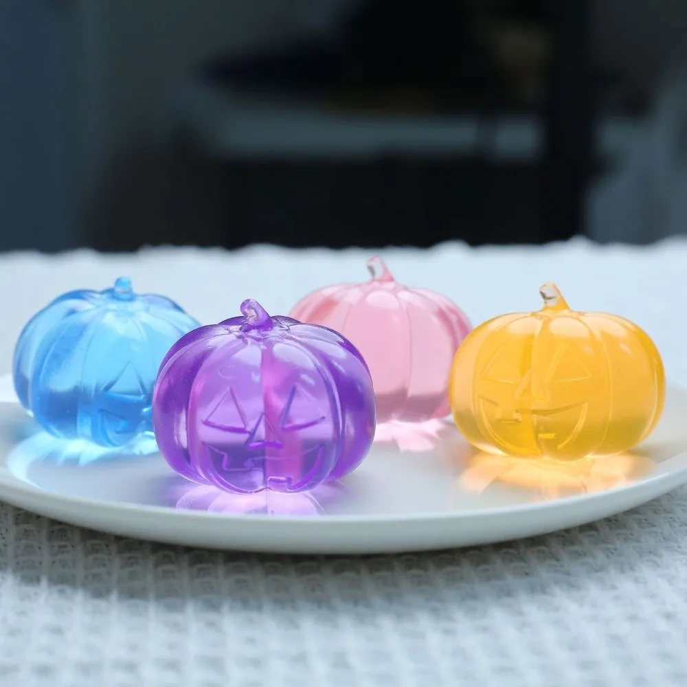 Super Soft Halloween Pumpkin Squishy Slow Rebound Crystal Clear Pumpkin Squeeze Simulation Squidgy Fidget Pumpkin
