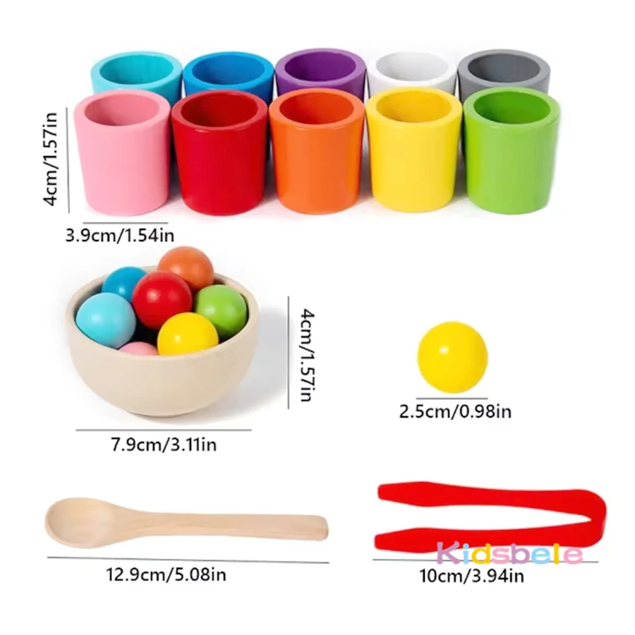 Montessori Frühe Bildung 10, Farbe Tasse Holz Sensorischen Spielzeug Für Kleinkind Farbe Passenden Sortierung Erkenntnis Spiel Geburtstag Party Geschenk