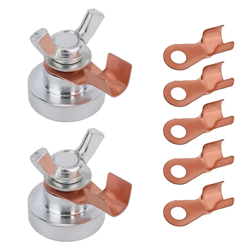 AS60-Magnetic Grounding Clamp Set(2PCS), Welding Accessories Featuring Strong Magnetism And Replaceable Metal Terminal