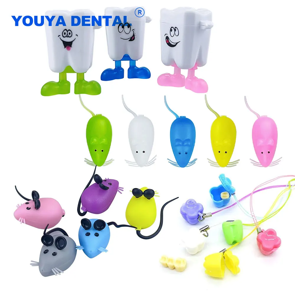 Baby Tooth Box Cute Mini Mouse Shape Milk Teeth Storage Box Save Collect Case Souvenir Storage Container Dental Clinic Gift 30pc