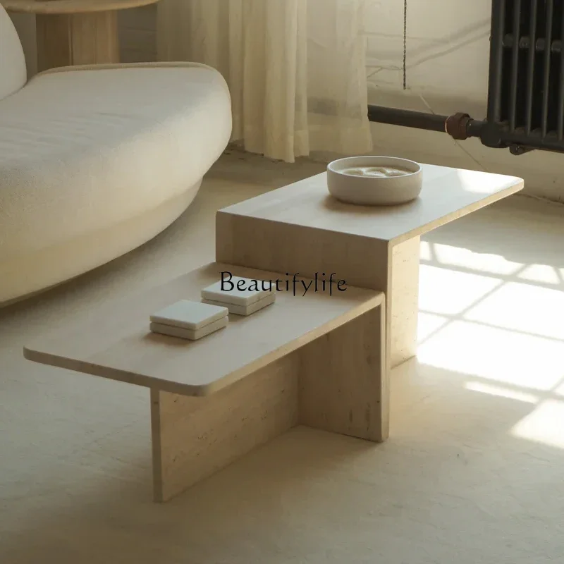 

LJY*Nordic light luxury natural marble coffee table modern simple home living room