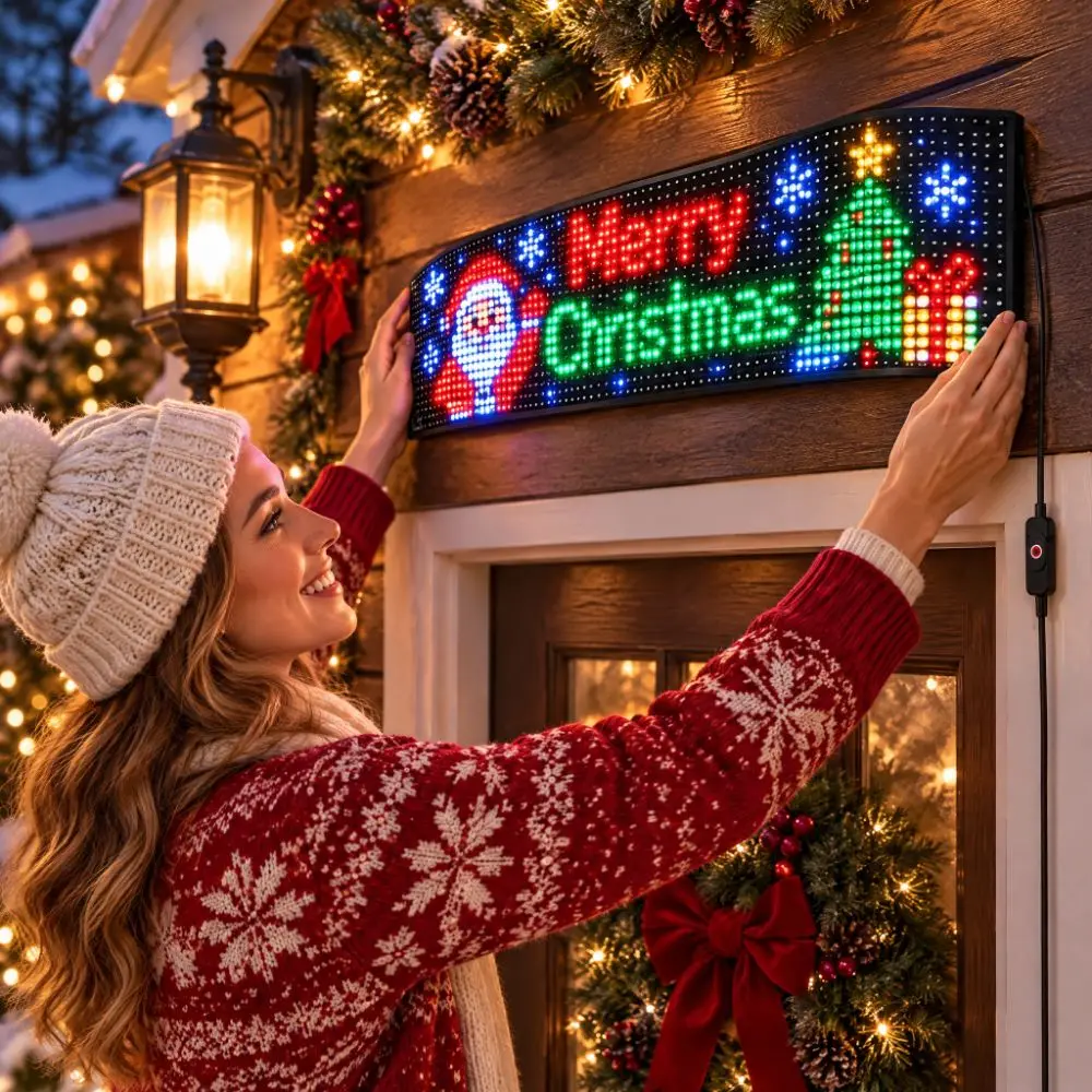 Graffiti Text Display RGBIC LED Net Lights Flexible Waterproof LED Matrix Pixel Panel USB 5V Bluetooth Smart LED Lights Indoor