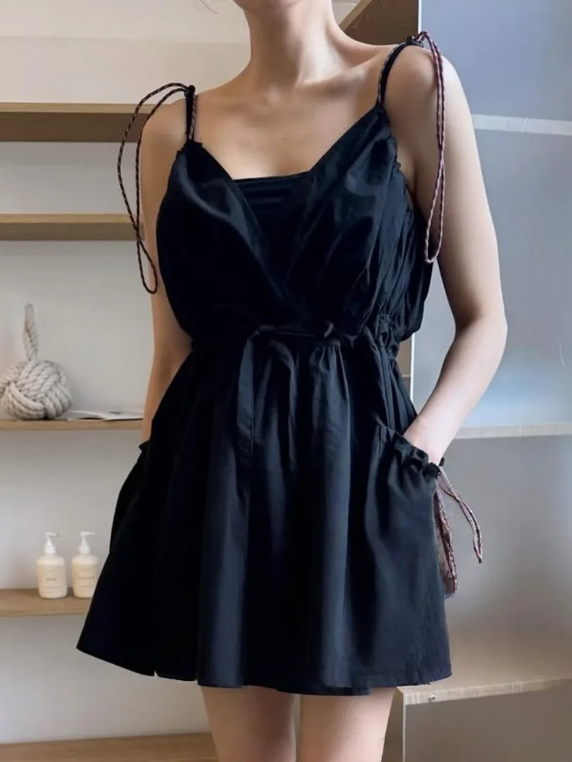 

Модная универсальная женская летняя юбка Dr на бретельках с застежкой на талии, повседневная юбка для поездок на работу, другие материалы 00%