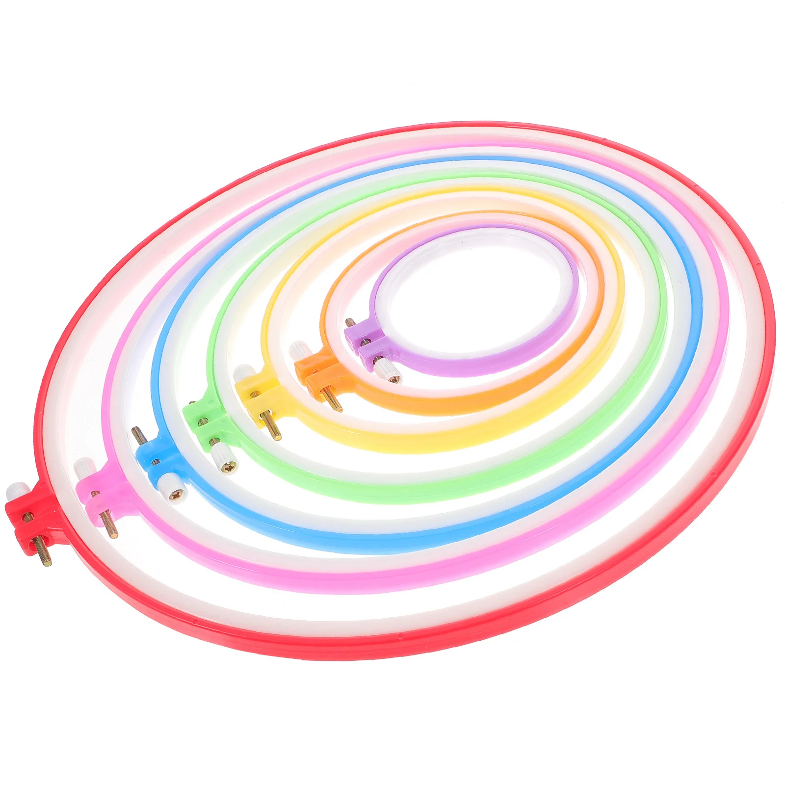 مجموعة أطواق التطريز المكونة من 7 قطع من المواد المميزة سهلة الاستخدام للغرز المتقاطعة والتطريز وحامل الغرز المتقاطعة #6