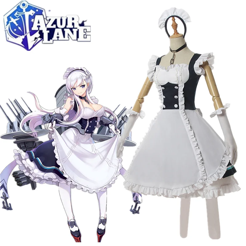 Game Azur Lane Cosplay HMS Belfast Cosplay Costume Sexy Costume HMS Belfast Cosplay White Women Dress Halloween Full Set