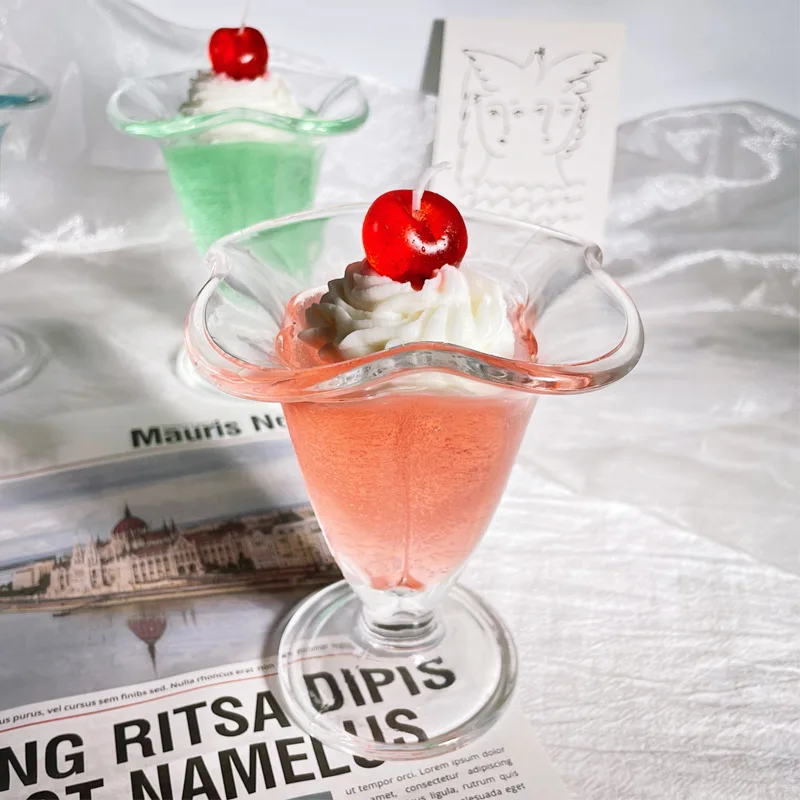 Creative Fruit Juice Jelly Wax Cocktail Aromatherapy Candle Glass Cup Aromatherapy Jelly Candle Summer Gift Bedroom Decoration