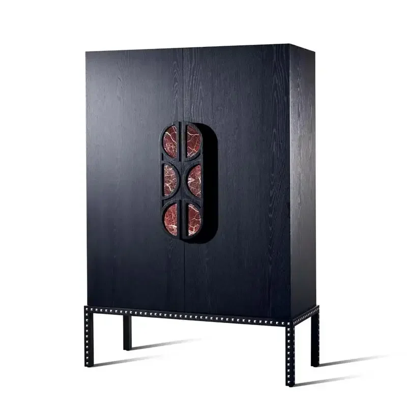 American retro solid wood wine cabinet entrance porch against the wall multi-functional locker can be customized wardrobe