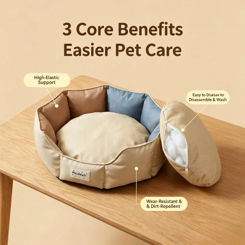 Cat Sleep Sofa Bed All-Season Pet Sleeping Pad Non-Slip Washable Cat and Dog Bed Suitable for Small and Medium Dogs and Cats