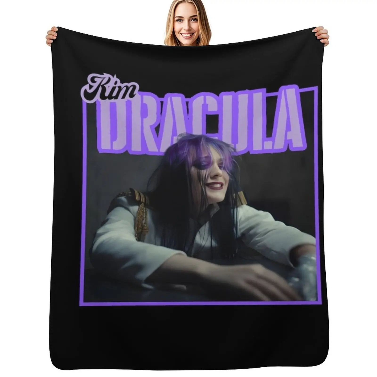 Purple Kim Dracula Throw Blanket Retros Loose Nap Travel Vintage Thins Blankets
