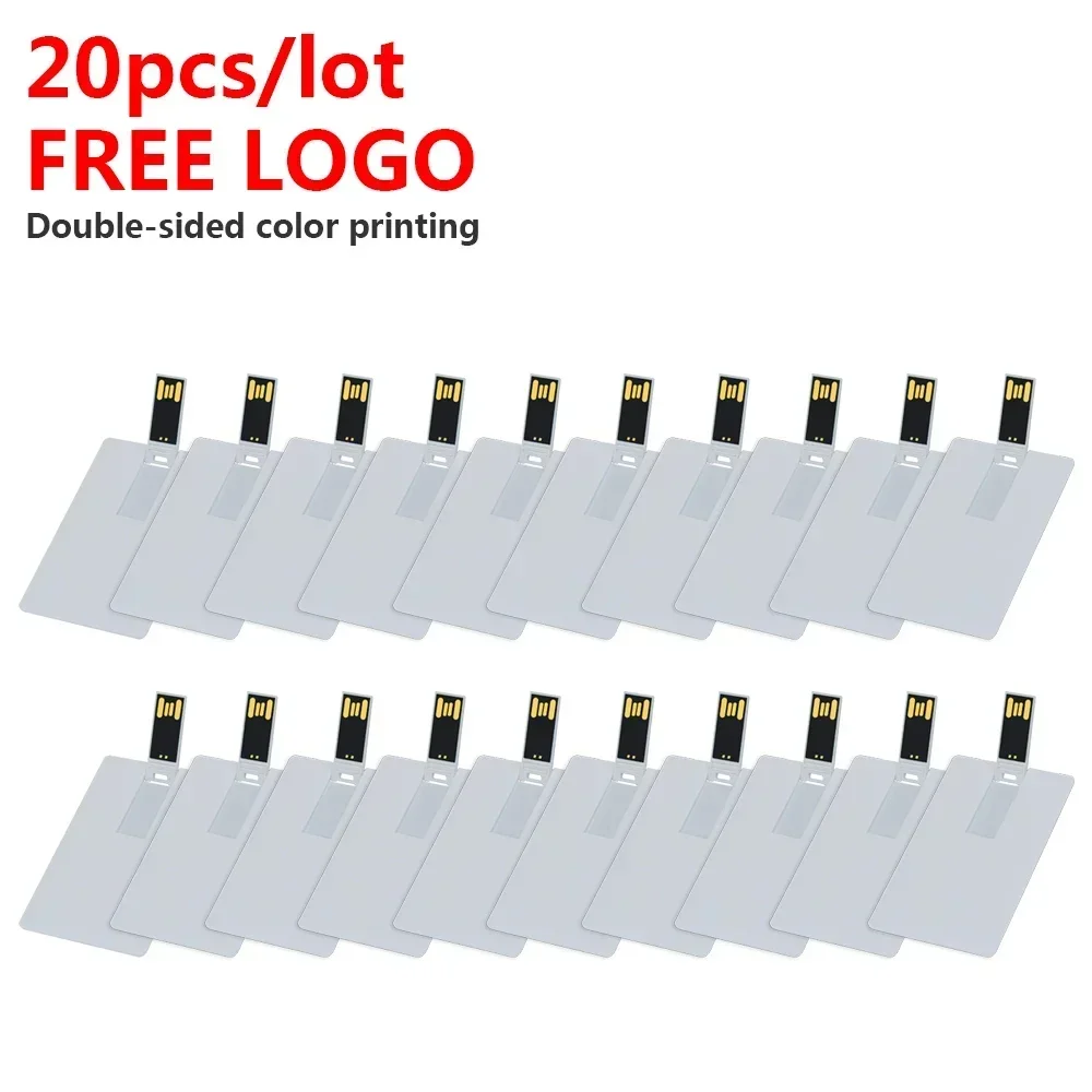 20 TEILE/LOS Kostenloses Logo 100 % Kapazität 4 GB 8 GB 16 GB 32 GB Kreditkarte USB-Flash-Laufwerk individuelles Logo Top-Qualität Creative Pendrive