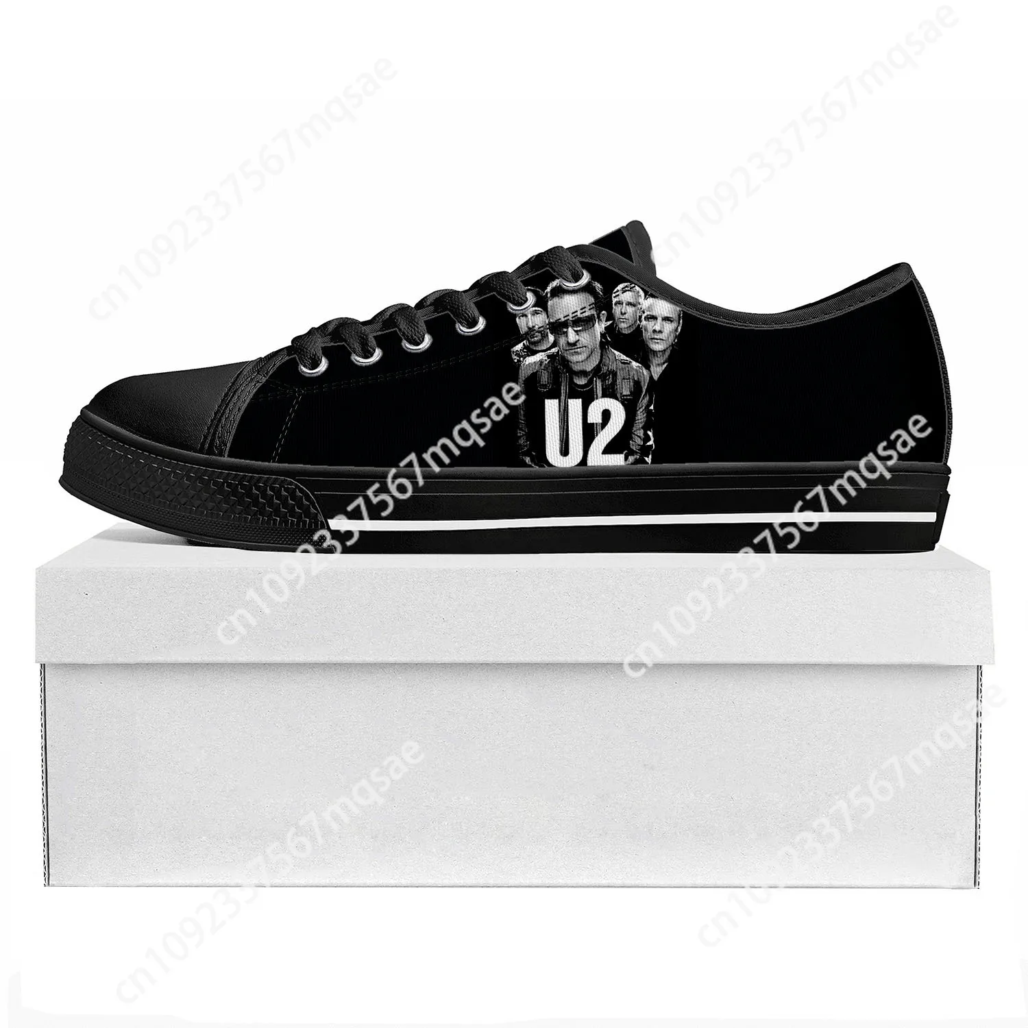 

U2 Rock Band Fashion punk Low Top High Quality Sneakers Mens Womens Teenager Canvas Sneaker Casual Couple Shoes Custom Shoe