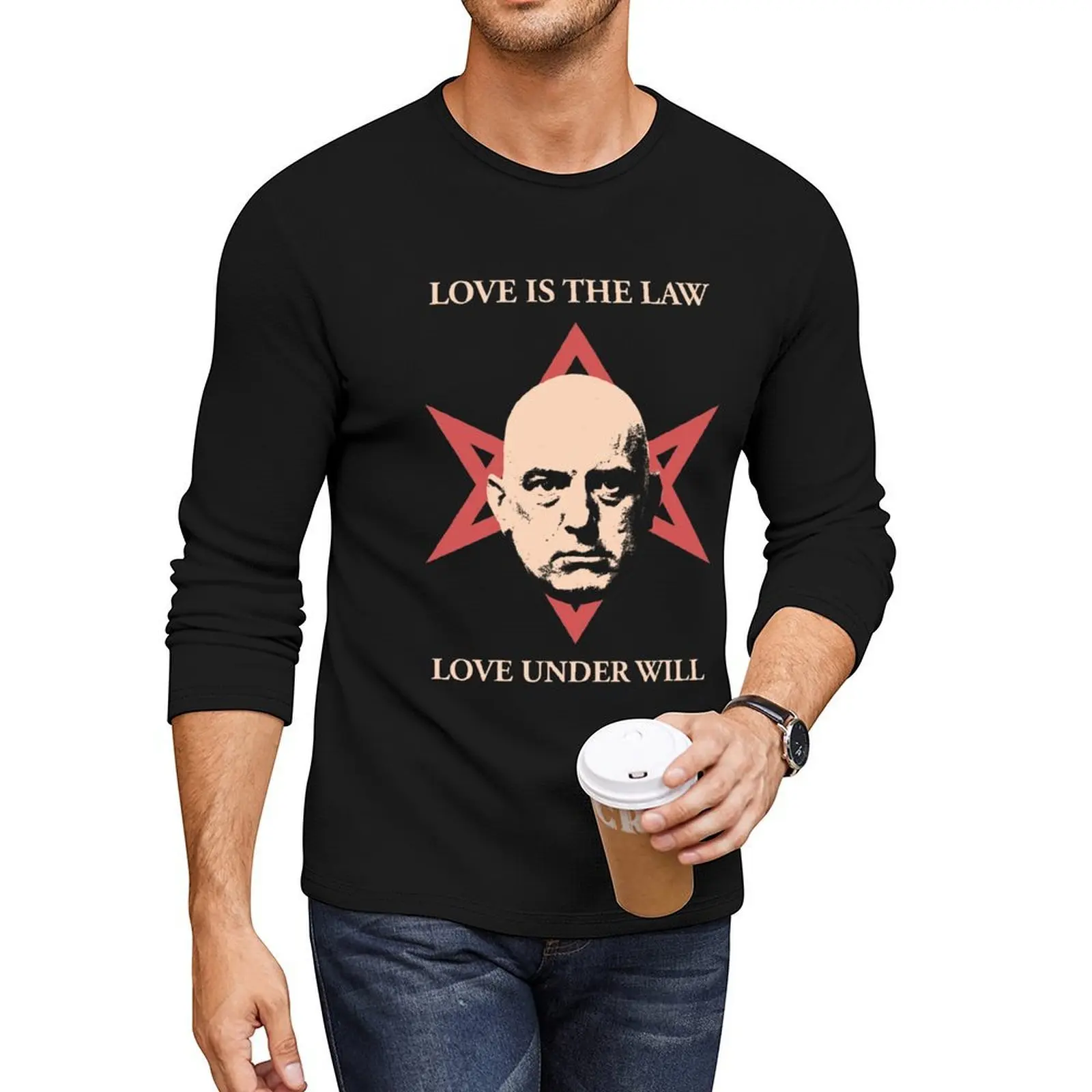 

Aleister Crowley Long T-Shirt plus size tops cute tops sweat shirts graphics t shirt big and tall t shirts for men