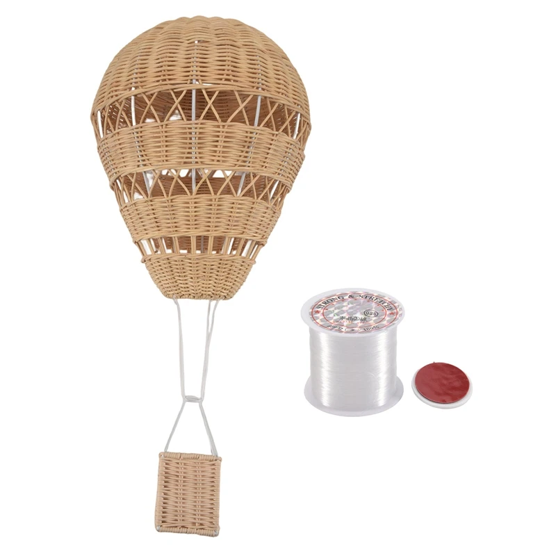 

Hand-Woven Rattan Hot Air Balloon Children's Room Wall Decoration Bohemian Nursery Decoration Photo Props