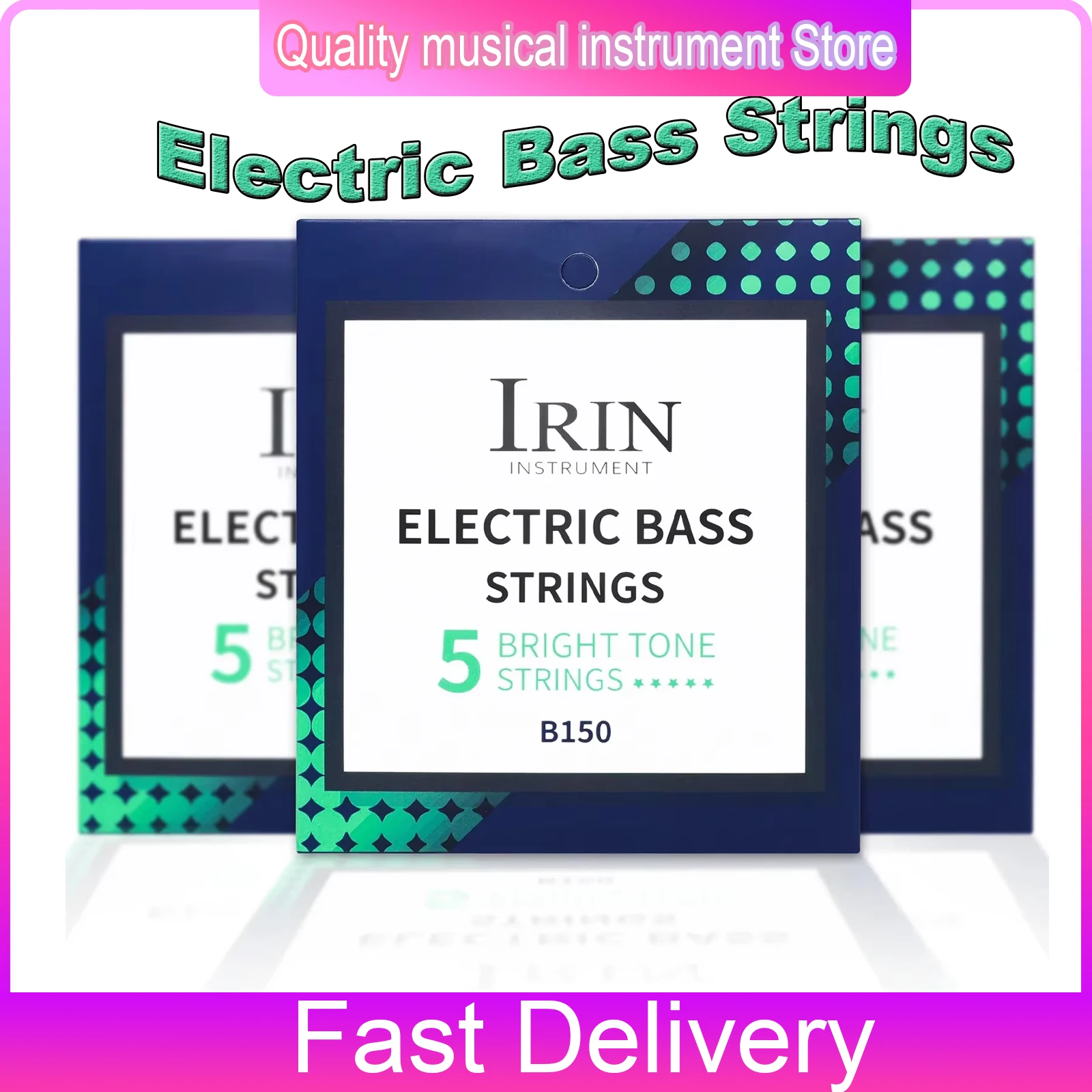 

Струны IRIN, 5 шт., электрические басовые струны, шестиугольный высокоуглеродистый сплав, игровая практика, запасные части для бас-инструмента