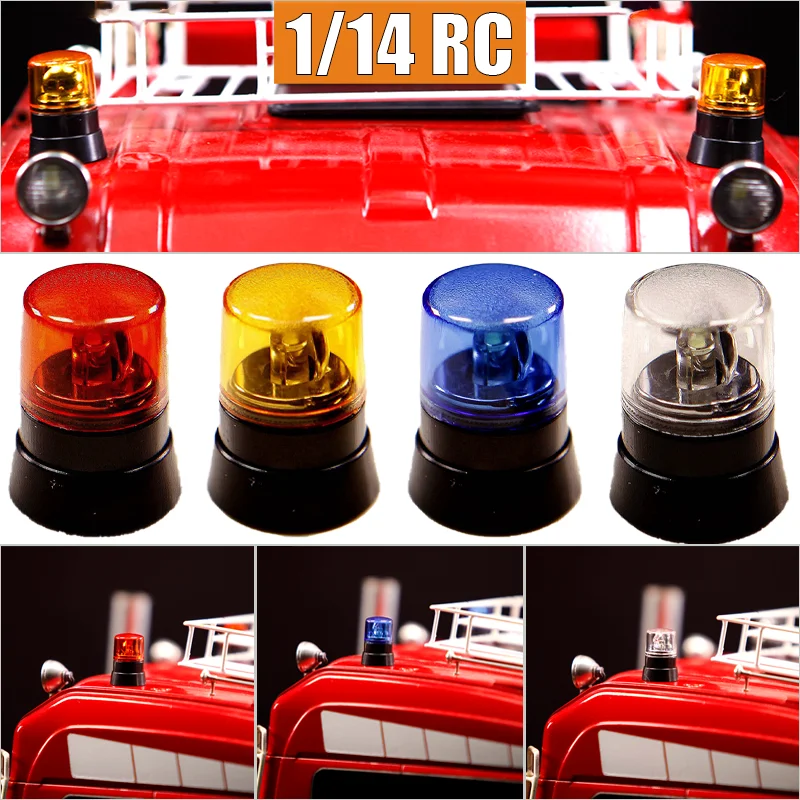 BITRC Simulation Mechanical Rotating Warning Light RC Model for 1/14 Tamiya RC Truck 770S R620 Arocs MAN TGX Car Accessories