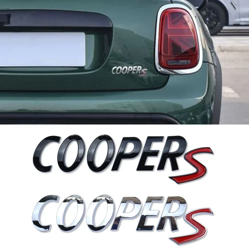 3D ABS Chrome Black Cooper S Logo Car Trunk Emblem Badge For Mini Cooper S R53 R56 F56 F55 R50 R57 Cooper S Sticker Accessories
