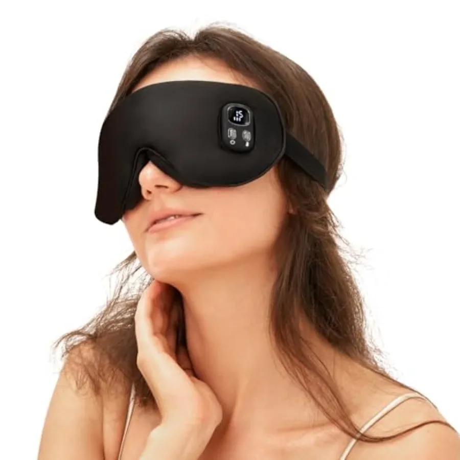 

Маска для глаз с подогревом для снятия сухости, беспроводная, с теплым компрессом, для сна, 4 режима нагрева и таймер, перезаряжаемая, шелковая, согревающая маска для глаз