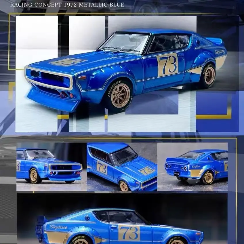 INNO 1:64SKYLINE2000 GT-R No.73 KPGC110 Alloy Motor Vehicle Diecast Models Car Toys Collection Boy's Christmas Gifts