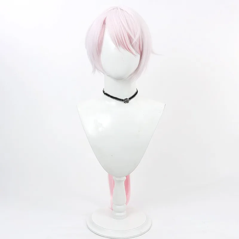 ニージャンジ Vtuber ジェンダーベンド し이나ゆいか 男性版 コスプレウィッグ、ピンクグラデーション