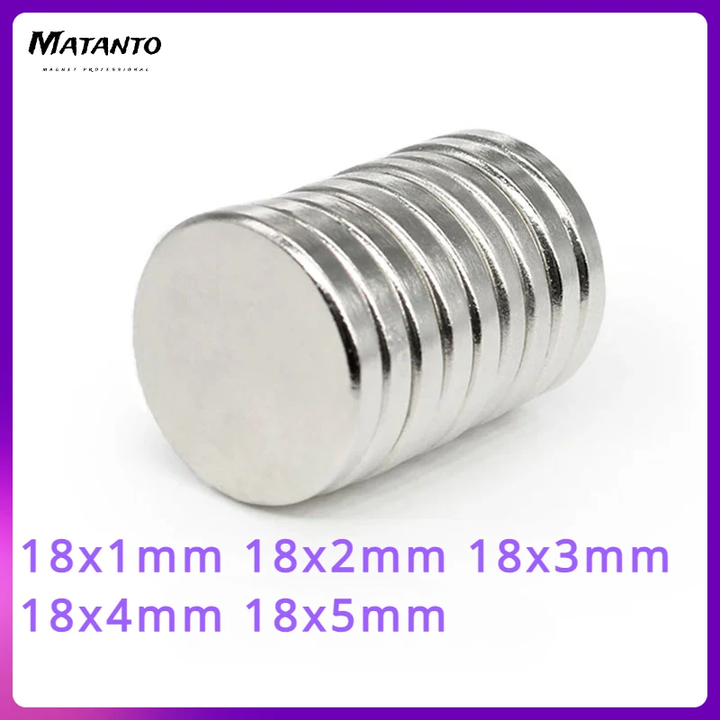 5/10/20/30/50PCS 18x1 18x2 18x3 18x4 18x5 mm Small Round Search Magnet N35 Strong Cylinder Rare Magnets Neodymium Magnets Disc