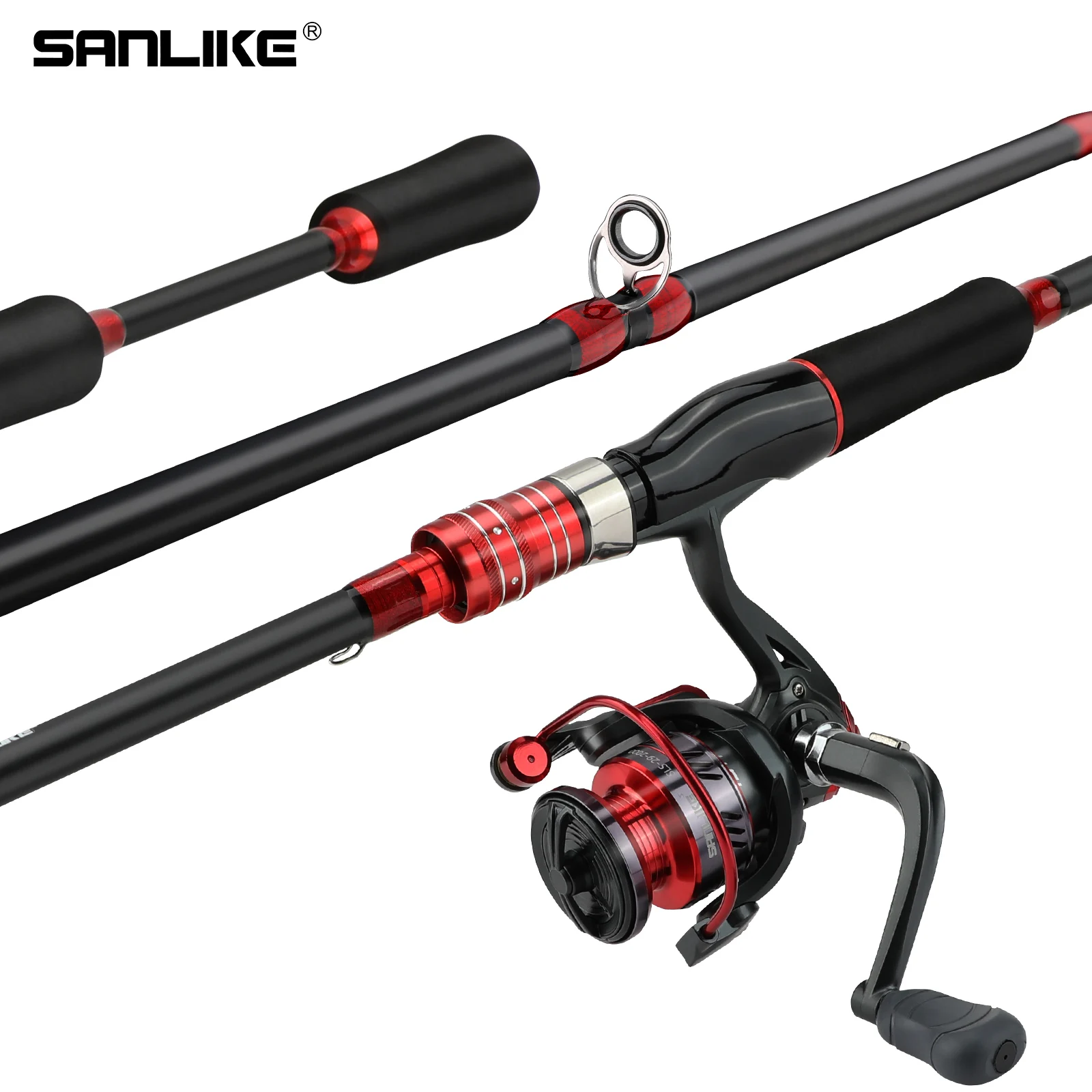 

SANLIKE 1.65m 1.8m Straight handle Fishing Rod and Reel Set Spinning Fishing Rod with 14BB 5.2:1 Gear Ratio Speed Spinning Reel