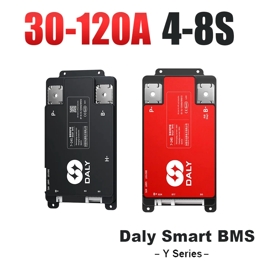 daly-smart-bms-4-8s-yシリーズ-リチウムバッテリー保護基板-30-200a-内蔵bt-uart-リチウムイオン、lfp、lto、電気自動車用