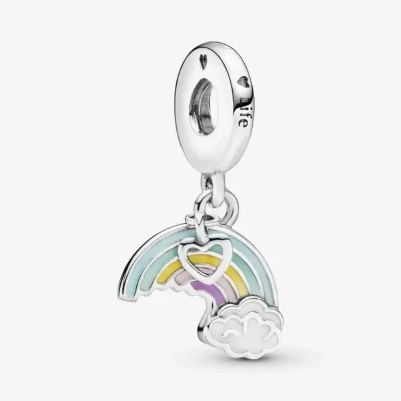 Abalorios de corazón de cristal de Murano para pulsera Pandora, poción de amor Rosa de Plata de Ley 925 Original, regalo de joyería para mujer