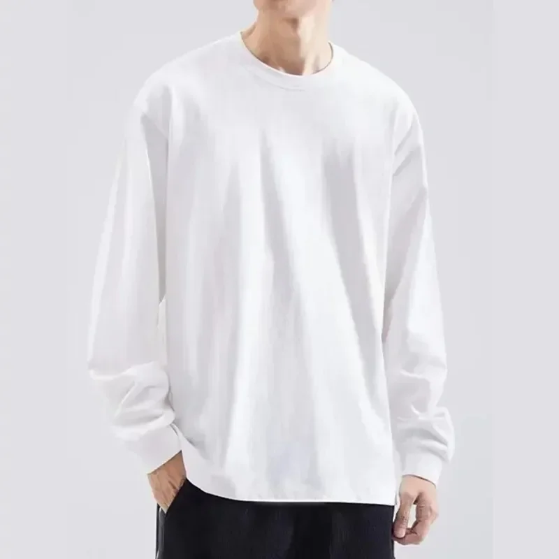 Spring Autumn  Mens T Shirts Casual Long Sleeve T-shirt Cotton Heavyweight Tees Tanks Classic Loose Fit Tshirts for Men