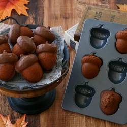 6-Cavity Acorn Muffin Pan Non-stick Cake Pan Heavy Carbon Steel Cookies Cake Chocolate Madeleine Baking trays Kitchen utensils
