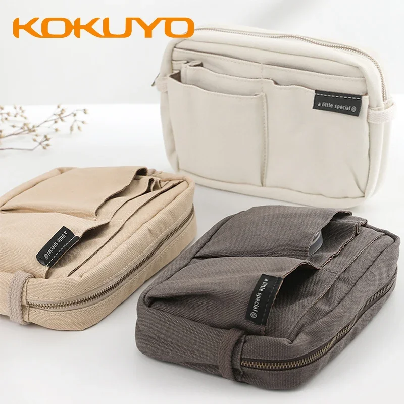 1pc Japan Kokuyo A Litttle Special Series Pencil Bag Student Stationery Bag Large Capacity Stationery Box Retro