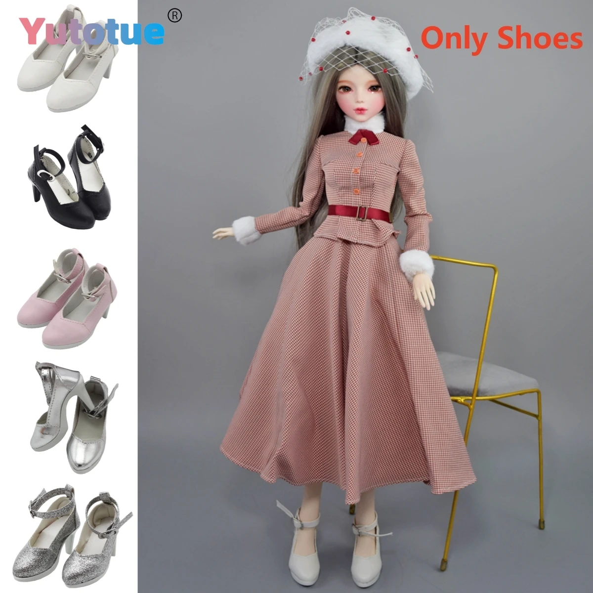 

Yutotue-1 пара обуви, кукольная обувь BJD для 1/3 кукол BJD, обувь на высоком каблуке для девочек, игрушка