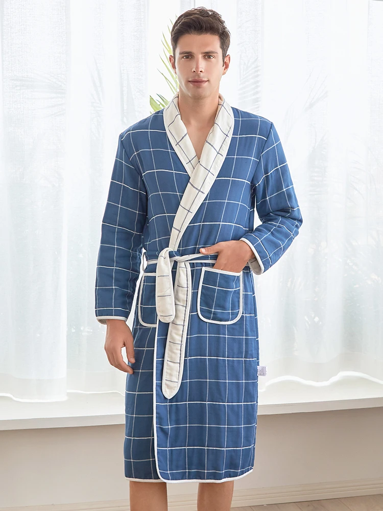 peignoir-en-flanelle-de-coton-style-vetements-de-nuit-pour-hommes-femmes-et-couples-pyjama-doux-a-carreaux-en-coton-integral-vetements-d'interieur-pour-jeunes-longueur-genou