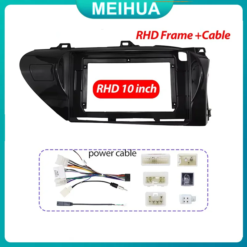 10.1 Inch Car Frame Fascia Adapter For TOYOTA Hilux Revo 2015-2018 LHD/RHD DVD Stereo Panel Dashboard Kit Installation 2 Din