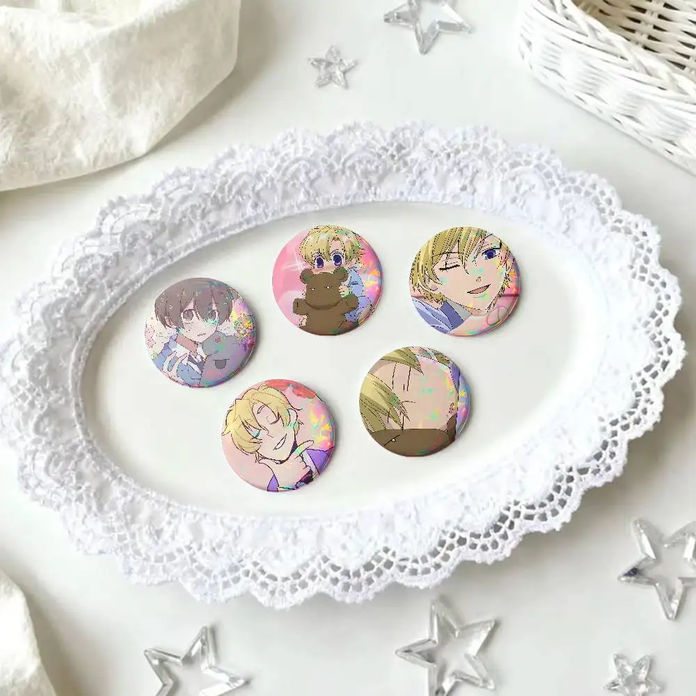 Cartoon T-Tamaki S-Suoh For Badge Personalized Custom Laser Reflective Badge Hologram Metal Enamel Pin Brooch Souvenir Gift