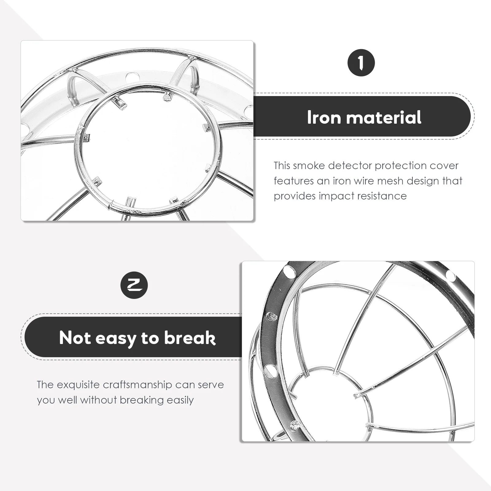 Adjustable Smoke Protection Cover 106-132Mm Iron Wire Mesh Impact Resistant Cage For Home