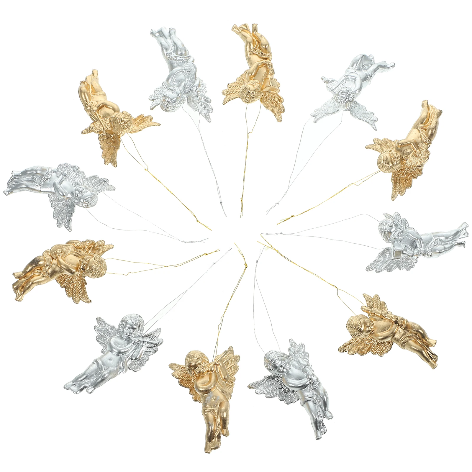 

12pcs Christmas Tree Decoration Angel Pendant Resin Hanging Ornaments for Wedding Party Xmas Decorations Pendant Decor Xmas