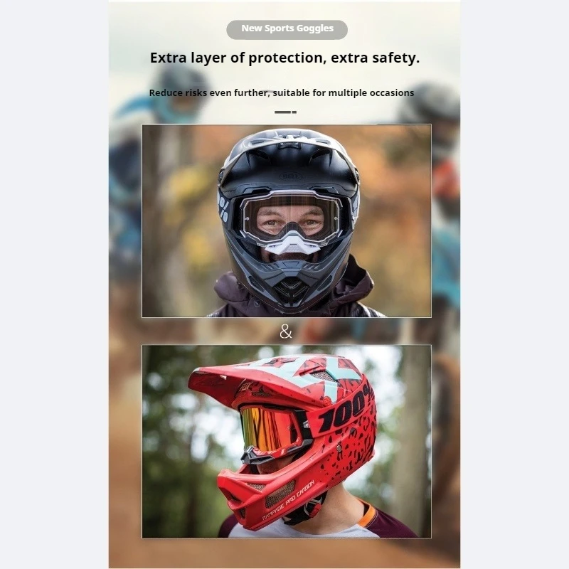 Unisex Motorcycle Motocross Goggles, Windproof Impact Resistant Eyewear for MTB Atv Off-Road Riding & Outdoor Sports Use