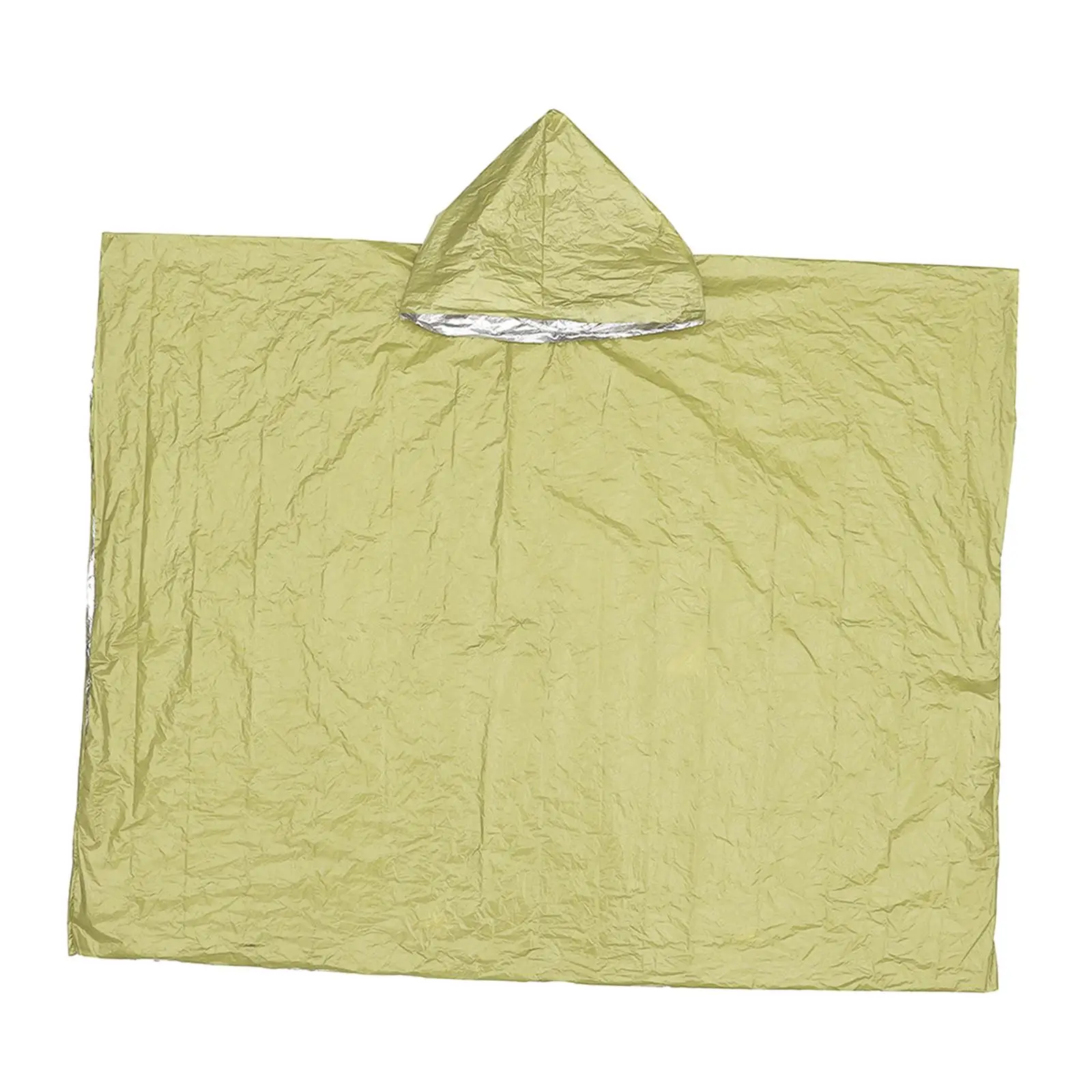 Poncho de chuva de emergência com forro Mylar, Impermeável Longo Portátil Resistente às Intempéries para Adultos Unisex Kits de Sobrevivência ao Ar Livre