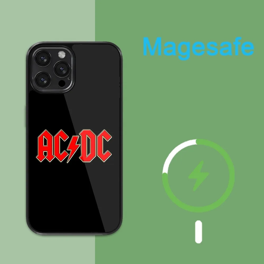 The Band A-ACDC Phone Case For iPhone 15 14 13 12 11 Pro Max Plus Mini Magsafe Magnetic Black Cover