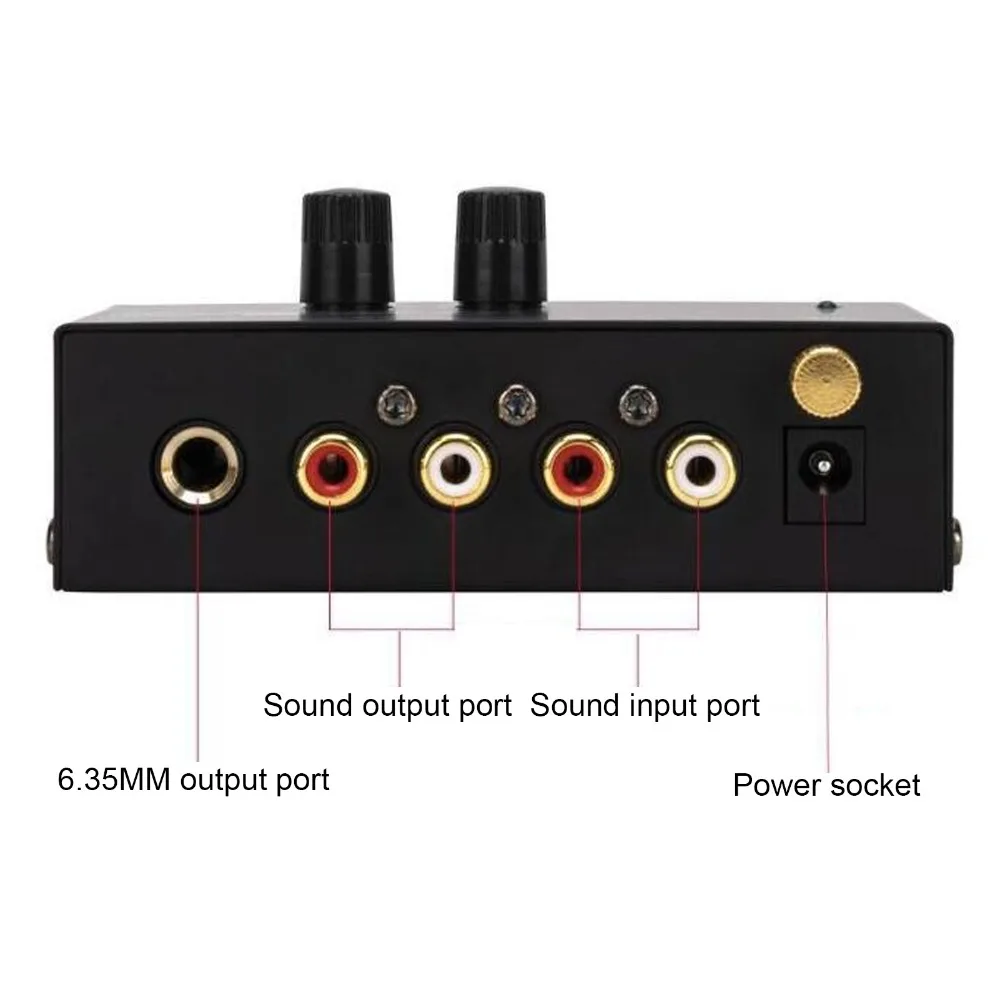 PP500 Phono Turntable Preamp Ultra Low Noise Phonograph Preamplifier for Record Player 100-240V US Plug