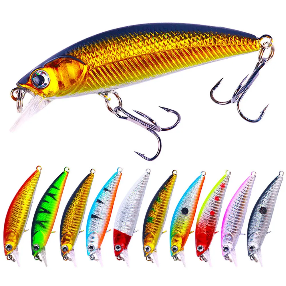 

Slow Sink Mini Minnow Lure 69mm 5g Stream Ultra Light Vivid Bionic Hard Bait Bass Trout Perch Freshwater Fishing Tackle