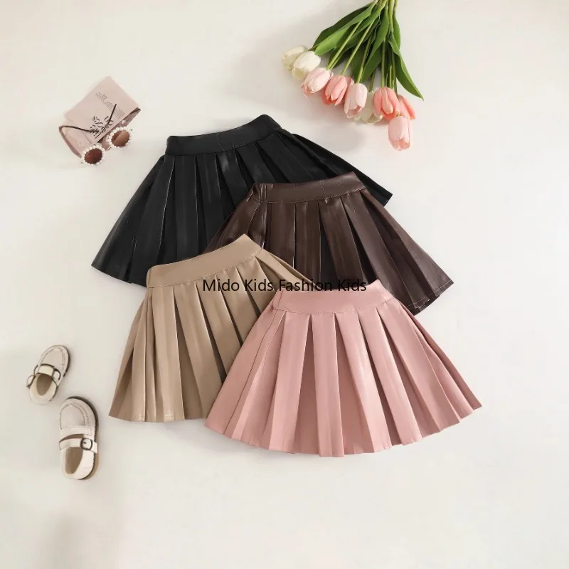 

3-12Y Children's JK Uniform Korean Style Girls' Pleated Short Academic Style Skirt 100-130cm