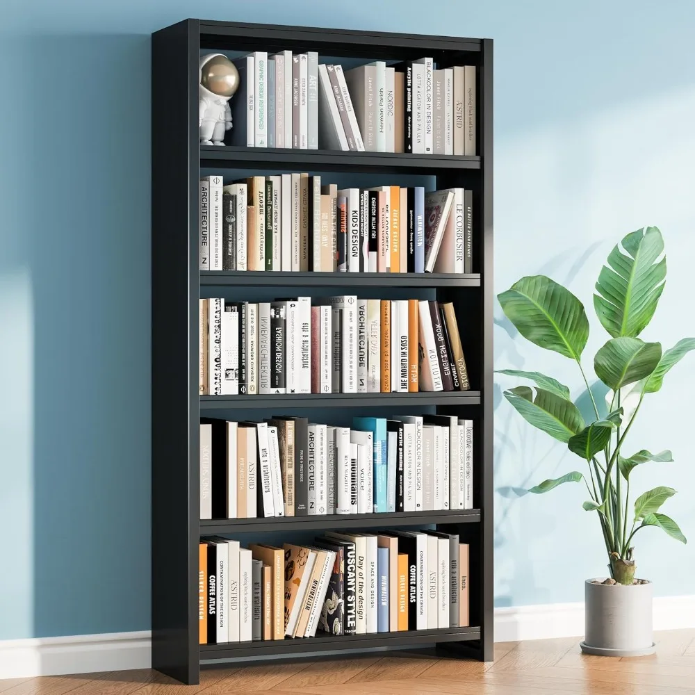 5 Tier Metal Bookshelf, Black 69