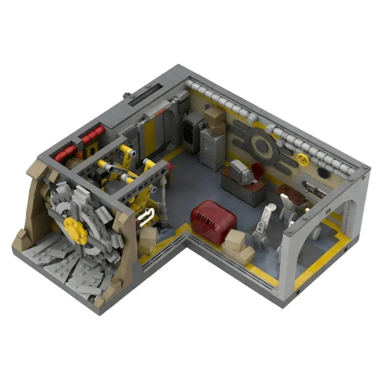 MOC 1209PCS Apocalypse Underground Castle Building Blocks Wasteland Vault Entrance Advanced Building Sets Adults Fun Diorama