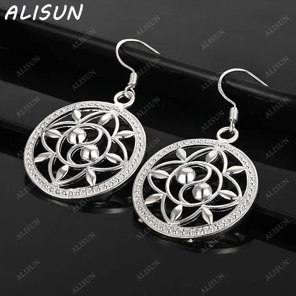 

ALISUN 925 Sterling Silver Disc Earrings Drop Earrings For Women Anniversary Gift Popular Wild Fashion Romantic Jewelry