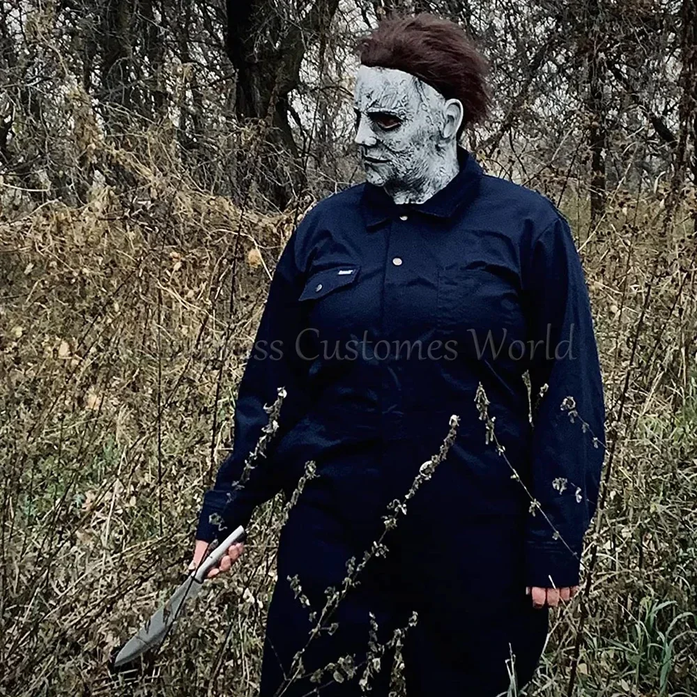مايكل مايرز زي تنكري للرجال والنساء ، ملابس ، ملابس أنيمي ، قاتل دموي ، بالغ ، بذلة كوس ، قناع الرعب ، حفلة