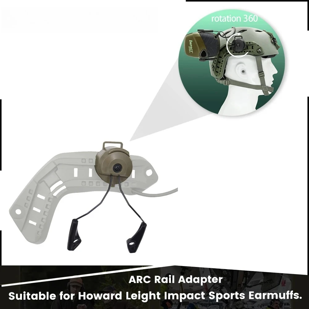 1 Pair Tactical Headset Mount ARC OPS-CORE Helmet Rail Adapter for Howard Leight Impact Sport Hunting Shooting Headset