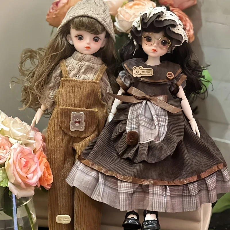 

Kawaii Bjd Dolls Full Set with Clothing Shoes 30cm 1/6 Joint Movable Dress Up Princess Doll DIY Toys for Girl Birthday Xmas Gift