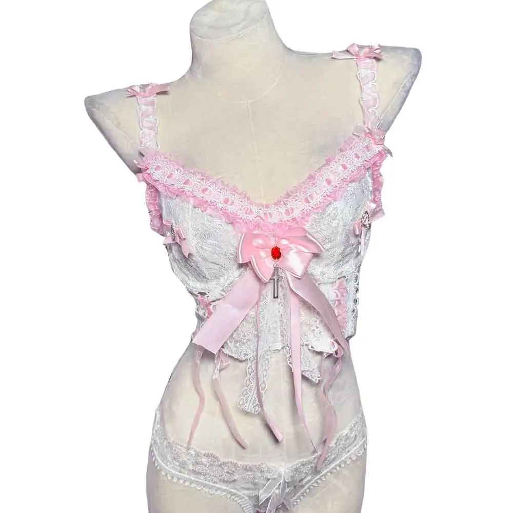 القوس القوطية في سن المراهقة لتقوم بها بنفسك E-الفتيات القوطي ايمو Y2K القمم العصرية الرقمية الجنية Harajuku خمر ملابس للنادي Kawaii الصليب يدوية الجرونج