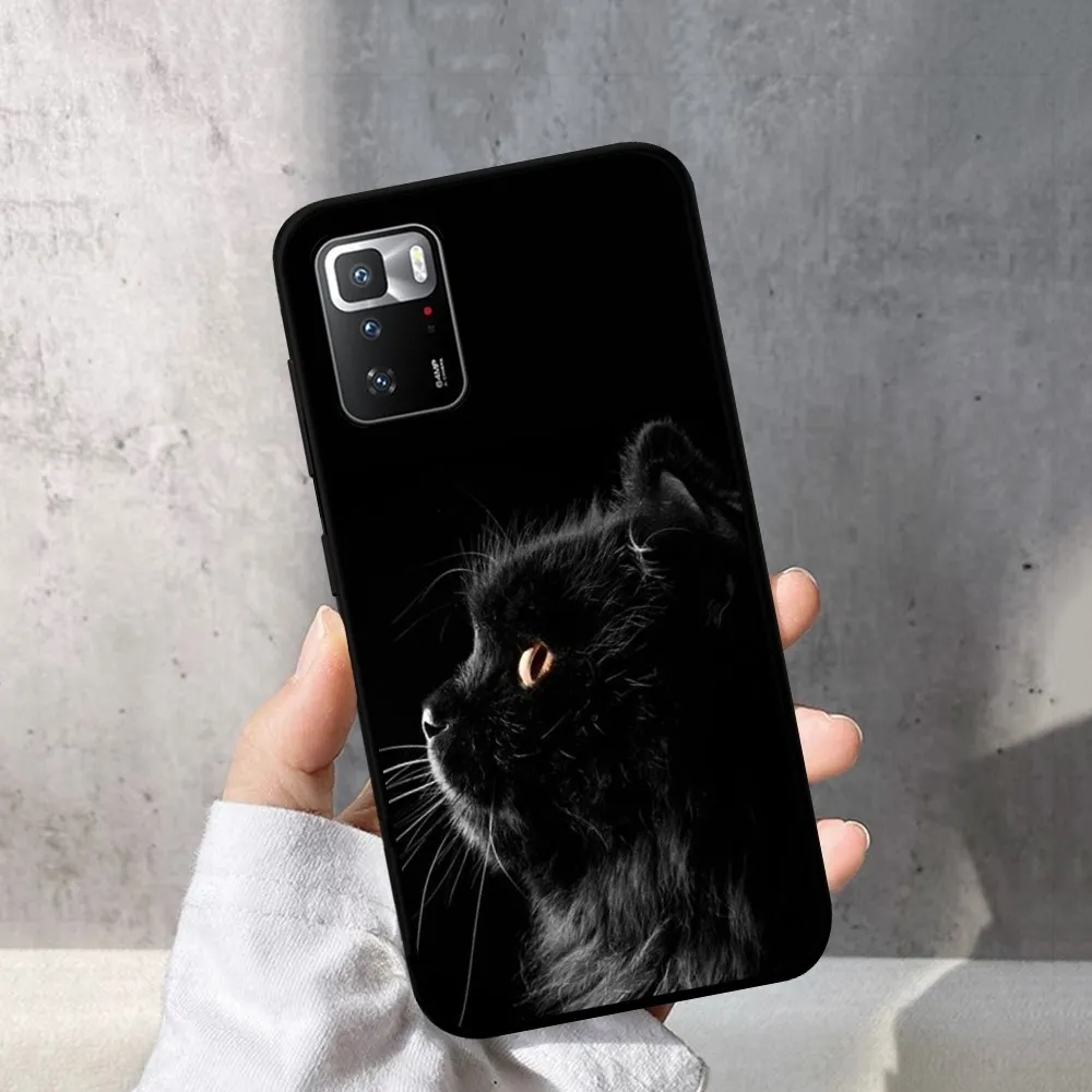 Black cat Phone Case For Redmi Note 4 X 5 A 6 7 8 Pro T 9 Pro 9S 10 Pro 11 Pro 11S 11Epro PocoM3pro